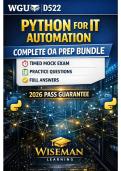 WGU D522 Python for IT Automation &ndash; Complete OA Prep Bundle &lpar;Timed Mock Exam &plus; Practice Questions &plus; Full Answers&rpar; &vert; 2026 Pass Guarantee&period;