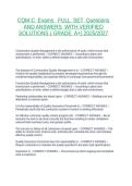 CQM-C  Exams   FULL  SET  Questions AND ANSWERS  WITH VERIFIED SOLUTIONS &lpar; GRADE  A&plus;&rpar; 2025&sol;2027