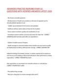 ADVANCED PRACTICE NURSING EXAM 53 QUESTIONS WITH VERIFIED ANSWERS LATEST 2026&comma;100&percnt;CORRECT