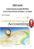 Corporate Financial Accounting&comma; 16th Edition &lpar;2024&rpar; &ndash; Test Bank &ndash; Chapters 1&ndash;14 &ndash; Carl S&period; Warren & Jeff Jones
