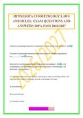 MINNESOTA COSMETOLOGY LAWS AND RULES&period; EXAM QUESTIONS AND ANSWERS 100&percnt; PASS 2026&sol;2027