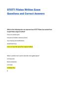 STOTT Pilates Written Exam Questions and Correct Answers&vert; Latest Update