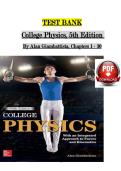 College Physics&comma; 5th Edition &ndash; Test Bank &lpar;Chapters 1&ndash;30&rpar; &ndash; Alan Giambattista