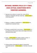 MICHAEL MORRIS POLS 2311 FINAL  2026 ACTUAL QUESTIONS WITH  VERIFIED ANSWERS&period; 