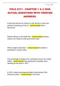 POLS 2311 - CHAPTER 1 & 2 2026  ACTUAL QUESTIONS WITH VERIFIED  ANSWERS&period; 