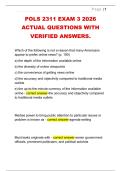 POLS 2311 EXAM 3 2026  ACTUAL QUESTIONS WITH  VERIFIED ANSWERS&period;