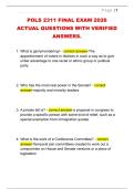 POLS 2311 FINAL EXAM 2026  ACTUAL QUESTIONS WITH VERIFIED  ANSWERS&period; 