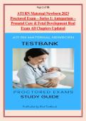ATI RN Maternal Newborn 2023  Proctored Exam &ndash; Series 1&colon; Antepartum &ndash;  Prenatal Care & Fetal Development Real  Exam All Chapters Updated