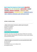 BKAT PRACTICE EXAM & STUDY BANK MULTIPLE CHOICE &bull; FILL-IN-THE-BLANK &bull; MATCHING &bull; SHORT ANSWER CARDIAC NURSING &bull; CRITICAL CARE &bull; HEMODYNAMICS &bull; PHARMACOLOGY COMPLETE WITH 100&percnt; VERIFIED ANSWERS AND EXPLANATIONS