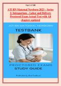 ATI RN Maternal Newborn 2023 &ndash; Series  2&colon; Intrapartum &ndash; Labor and Delivery  Proctored Exam Actual Test with All  chapters updated 