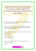 NR442-COMMUNITY HEALTH &lpar;WEEKS ONE&comma; TWO&comma; & THREE&rpar; FIRST TEST EXAM QUESTIONS AND ANSWERS 100&percnt; PASS 2026&sol;2027