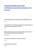 TCIC&sol;TLETS Mobile Access RE-Certification Actual Exam Questions and Answers
