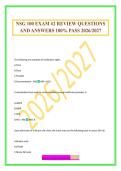 NSG 100 EXAM &num;2 REVIEW QUESTIONS AND ANSWERS 100&percnt; PASS 2026&sol;2027
