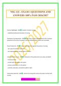 NSG 122 - EXAM 1 QUESTIONS AND ANSWERS 100&percnt; PASS 2026&sol;2027