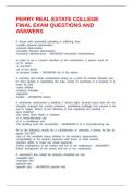 PERRY REAL ESTATE COLLEGE FINAL EXAM QUESTIONS AND ANSWERS