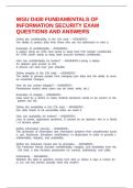 WGU D430 FUNDAMENTALS OF INFORMATION SECURITY EXAM QUESTIONS AND ANSWERS