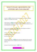 NUR 272 EXAM 1 QUESTIONS AND ANSWERS 100&percnt; PASS 2026&sol;2027