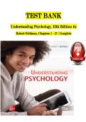 Understanding Psychology&comma; 15th Edition &ndash; Test Bank &lpar;Chapters 1&ndash;17 Complete&rpar; &ndash; Robert Feldman