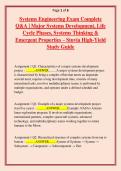 Systems Engineering Exam Complete  Q&A &vert; Major Systems Development&comma; Life  Cycle Phases&comma; Systems Thinking &  Emergent Properties &ndash; Stuvia High-Yield  Study Guide 