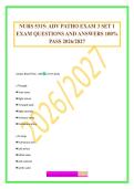 NURS 5315&colon; ADV PATHO EXAM 3 SET 1 EXAM QUESTIONS AND ANSWERS 100&percnt; PASS 2026&sol;2027