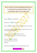 N5315 ADVANCED PATHOPHYSIOLOGY &ndash; CANCER EXAM QUESTIONS AND ANSWERS 100&percnt; PASS 2026&sol;2027