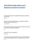 Peak Pilates Study Guide Level 1 Questions and Correct Answers