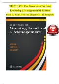 Essentials of Nursing Leadership & Management&comma; 8th Edition &ndash; Test Bank &ndash; Sally A&period; Weiss &ndash; Chapters 1&ndash;16