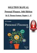 Personal Finance&comma; 14th Edition &ndash; Solution Manual &ndash; Chapters 1&ndash;17 &ndash; E&period; Thomas Garman
