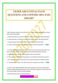 OLDER ADULT FINAL EXAM QUESTIONS AND ANSWERS 100&percnt; PASS 2026&sol;2027