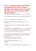 Level 1 - The Body-Swing Connection TPI Exam Questions and Answers Practice Questions with Solutions Newest Complete Questions And Correct Detailed Answers&vert; Already Graded A&plus;