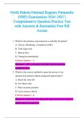 North Dakota National Registry Paramedic &lpar;NRP&rpar; Examination 2026&ndash;2027 &vert;  Comprehensive Question Practice Test  with Answers & Rationales&vert; Free Pdf  Access