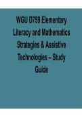 WGU D759 Elementary Literacy and Mathematics Strategies Assistive Technologies Study Guide 2025&sol; 2026 Key Concepts Practice Questions and Verified Answers