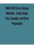 WGU D676 Early Literacy Methods Study Guide 2025&sol; 2026 Key Concepts and Exam Preparation with Verified Answers