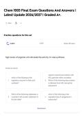 Chem 1005 Final Exam Questions And Answers &vert; Latest Update 2026&sol;2027 &vert; Graded A&plus;&period;