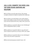 AQA A LEVEL CHEMISTRY 7405 PAPER 1 2026 TEST PAPER SOLVED QUESTIONS AND SOLUTIONS