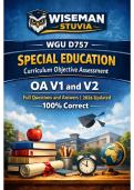 WGU D757 Special Education Curriculum Objective Assessment &vert; OA V1 and V2 &vert; Full Questions and Answers &vert; 2026 Updated &vert; 100&percnt; Correct&period;