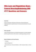 Ohio Laws and Regulations Exam - Funeral Directing&sol;Embalming ORC 4717 Questions and Answers