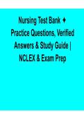 Nursing Test Bank NCLEX Practice Questions Study Guide 2025&sol; 2026 with Verified Answers