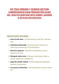 ATI TEAS VERSION 7 SCIENCE SECTION COMPREHENSIVE EXAM PREPARATION GUIDE 200&plus; PRACTICE QUESTIONS WITH CORRECT ANSWERS & DETAILED EXPLANATIONS