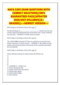 NAFA CAFS EXAM QUESTIONS WITH  CORRECT SOLUTIONS&vert;&vert;100&percnt;  GUARANTEED PASS&vert;&vert;UPDATED  2026&sol;2027 SYLLABUS&vert;&vert;A&plus;  GRADED&vert;&vert;<<NEWEST VERSION>>   