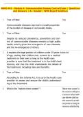 NURS 401 - Module 4&colon; Communicable Disease Control Exam &vert; Questions  and Answers &vert; A&plus; Graded &vert; With Expert Solutions