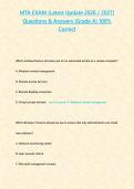 MTA EXAM &lpar;Latest Update 2026 2027&rpar; Questions & Answers -Grade A- 100- Correct&period;