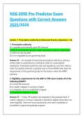 NSG 6998 Pre-Predictor Exam  Questions with Correct Answers  2025&sol;2026 