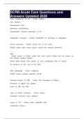 SCRN Acute Care Questions and Answers Updated 2026