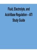 Fluid Electrolyte and Acid Base Regulation ATI Study Guide 2025&sol; 2026 Practice Questions and Verified Answers