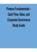 Finance Fundamentals Cash Flow Value and Corporate Governance Study Guide 2025&sol; 2026 Practice Questions and Verified Answers