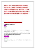 WGU C955 OBJECTIVE ASSESSMENT APPLIED PROBABILITY AND STATISTICS OA 20242025LATEST VERSION 