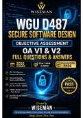WGU D487 &ndash; Secure Software Design  Bundle with complete solutions&period;