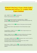 NUR1211 Med Surg 1 Exam 1 Study Guide &vert;  Questions and Answers &vert; A&plus; Graded &vert; With  Expert Solutions