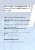 AHIP Final Exam Latest &lpar;2025&sol;2026&rpar; &vert; 50  Verified Questions and Correct Answers &vert;  A&plus; Graded 